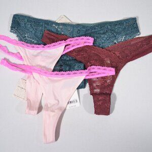 NEW FREE PEOPLE THONGS/ UNDIES, 4 PC, SMALL